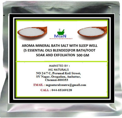 MGBN AROMA MINERAL BATH SALT WITH SLEEP WELL(5 ESSENTIAL OILS BLENDED)FOR BATH/FOOT SOAK AND EXFOLIATION 500 GM(500 g)
MGBN AROMA MINERAL BATH SALT WITH SLEEP WELL(5 ESSENTIAL OILS BLENDED)FOR BATH/FOOT SOAK AND EXFOLIATION 500 GM(500 g)