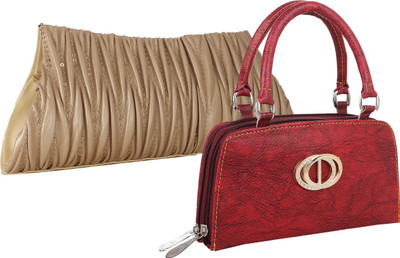 Element Cart Casual, Formal, Party Beige, Red Clutch