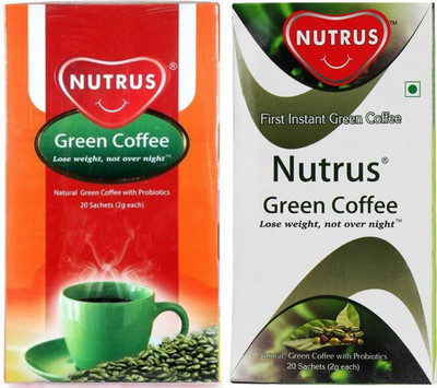 Nutrus Green Coffee Punch, 20 Sachets & Green Coffee 20 sachets Instant Coffee 40 g(Pack of 2, Green Coffee Flavoured)