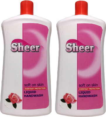 SHEER HAND WASH REFILL PACK 2X900ML ROSE(1800 ml, Bottle, Pack of 2)