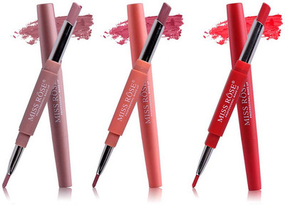 Miss rose lipstick with lip liner Spanish pink / violet /flame(multi color)