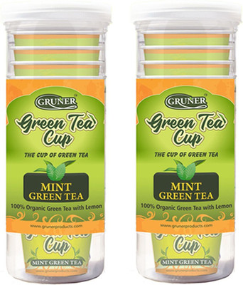 Gruner Mint Green Tea pack of 2 Mint Green Tea Plastic Bottle(40 g)