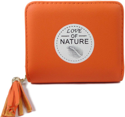 SB Women Orange Artificial Leather Wallet(8 Card Slots)