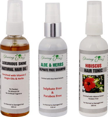 Glowing Buzz Combos of Aloe & Herbs Sulphate Free Shampoo and Luxurious Natural Shine Hair Oil and Hibiscus Hair Tonic(Set of 1)
Glowing Buzz Combos of Aloe & Herbs Sulphate Free Shampoo and Luxurious Natural Shine Hair Oil and Hibiscus Hair Tonic(Set of 1)