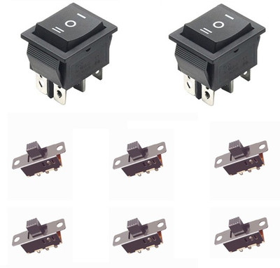 Kit4Curious 2pcs Big DPDT switch + 6 Small DPDT Slide switch with connection diagram Educational Electronic Hobby Kit
Kit4Curious 2pcs Big DPDT switch + 6 Small DPDT Slide switch with connection diagram Educational Electronic Hobby Kit