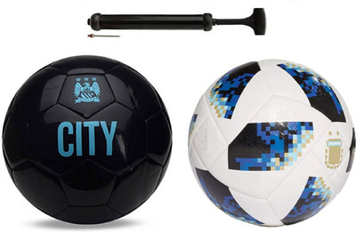 Nice Vice City Black + startel Blue Football Combo With Durable Air Pump Football Kit