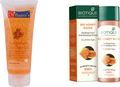 Dr. Batra's Daily Care Face Wash-100gm and Biotique Bio Honey Water Clarifying Toner with Himalayan Waters-120ml(Set of 1)
Dr. Batra's Daily Care Face Wash-100gm and Biotique Bio Honey Water Clarifying Toner with Himalayan Waters-120ml(Set of 1)