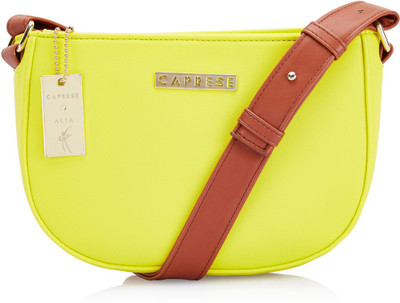 Caprese Women Casual, Evening/Party Yellow PU Sling Bag