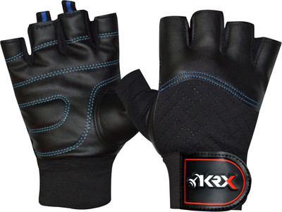 KRX DRIVE With Wrist Support Gym & Fitness Gloves (XL, Blue), Black/blue