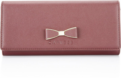 Caprese Women Casual Brown Artificial Leather Wallet(8 Card Slots), Plum