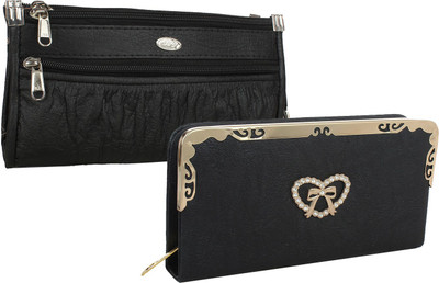 Element Cart Casual, Formal, Party Black Clutch