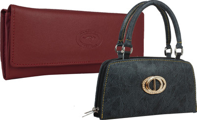 Element Cart Casual, Formal, Party Maroon, Black Clutch, Black;maroon