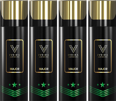 IVEIRA 4 Major Body Spray - For Men(660 ml, Pack of 4)