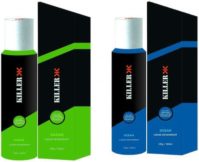 Killer Ocean And Marine Liquid Deodorant 150ML Each (Pack of 2) Deodorant Spray - For Men & Women(150 ml, Pack of 2)
Killer Ocean And Marine Liquid Deodorant 150ML Each (Pack of 2) Deodorant Spray - For Men & Women(150 ml, Pack of 2)