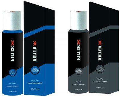 Killer Ocean And Wave Liquid Deodorant 150ML Each (Pack of 2) Deodorant Spray - For Men & Women(150 ml, Pack of 2)
Killer Ocean And Wave Liquid Deodorant 150ML Each (Pack of 2) Deodorant Spray - For Men & Women(150 ml, Pack of 2)