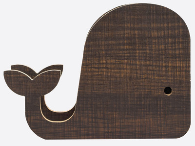 DadSon 2 Compartments Wooden, MDF Whale Shaped(Walnut)