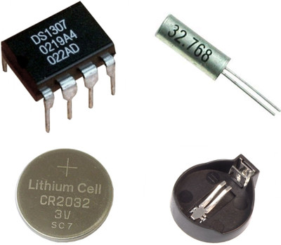 e4u DS1307 Real Time Clock IC DIP 8 + 3V Battery + 3V Battery Holder + 32.768KHz Crystal Electronic Components Electronic Hobby Kit
e4u DS1307 Real Time Clock IC DIP 8 + 3V Battery + 3V Battery Holder + 32.768KHz Crystal Electronic Components Electronic Hobby Kit