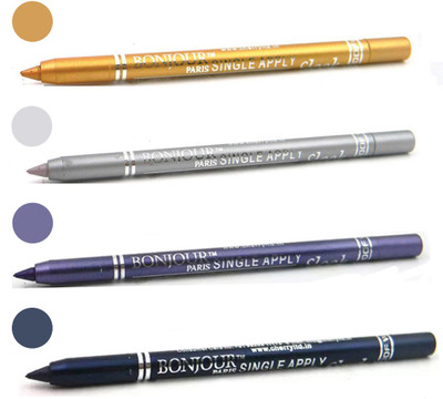 Bonjour Paris Long lasting shocking color kajal(golden, silver, purple party blue.)
Bonjour Paris Long lasting shocking color kajal(golden, silver, purple party blue.)