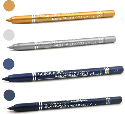 Bonjour Paris Long lasting shocking color kajal(golden, silver, navy blue party blue.)
Bonjour Paris Long lasting shocking color kajal(golden, silver, navy blue party blue.)