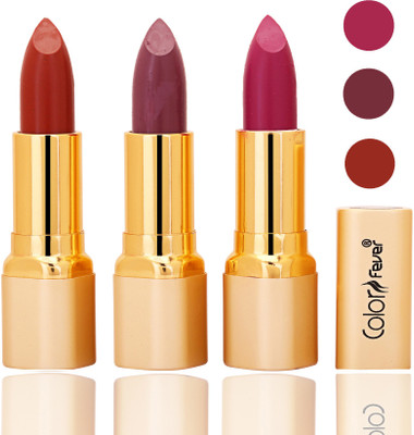 Color Fever lipstick with Vitamin E, Enriched soft and smooth 9 to 5 matte(dry orange, plum, purple, 12 g) 
Color Fever lipstick with Vitamin E, Enriched soft and smooth 9 to 5 matte(dry orange, plum, purple, 12 g)