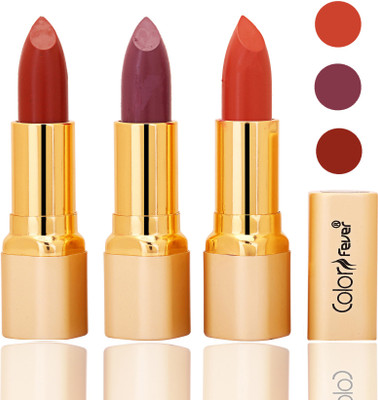 Color Fever lipstick with Vitamin E, Enriched soft and smooth 9 to 5 matte(dry orange, plum, brick orange, 12 g)
Color Fever lipstick with Vitamin E, Enriched soft and smooth 9 to 5 matte(dry orange, plum, brick orange, 12 g)