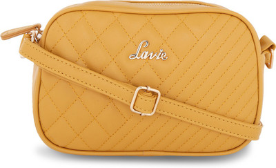 Lavie Women Evening/Party Yellow Leatherette Sling Bag