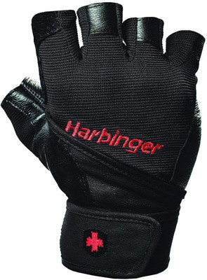 Harbinger Pro Wrist wrap Weightlifting Gloves Gym & Fitness Gloves (XXL, Black)