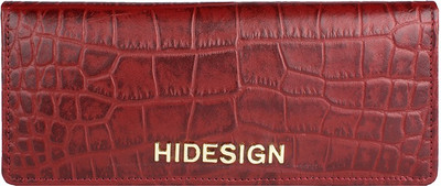 Hidesign Women Casual Brown Genuine Leather Wallet(2 Card Slots), Red