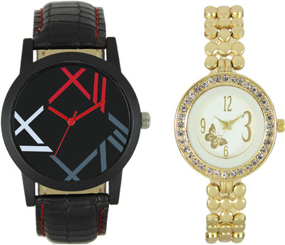 Shocknshop LR12_203 Designer Analog Chain Strap Couple Watch - For Men & Women
