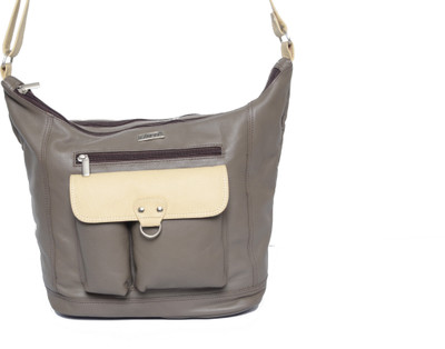 Leathersmith Gray Pure Leather Sling Bag Sling Bag(Grey, 2 L)