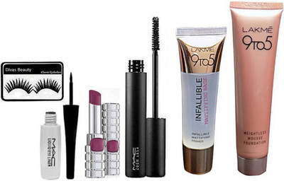 divas beauty Eyelashes With Mac Zoom Lash Mascara & Liquid Eyeliner With 9to5 Infaliable Primer,Mousse Foundation,Matte finish Long lasting lipstick(Set of 6)
divas beauty Eyelashes With Mac Zoom Lash Mascara & Liquid Eyeliner With 9to5 Infaliable Primer,Mousse Foundation,Matte finish Long lasting lipstick(Set of 6)