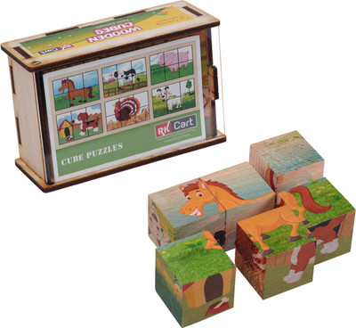 RK Cart Farm Animals Wooden Cube Puzzles for Kids (Multicolour) - Pack of 6(1 Pieces)
RK Cart Farm Animals Wooden Cube Puzzles for Kids (Multicolour) - Pack of 6(1 Pieces)