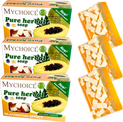 My Choice Pure Herbal Soap and fruity 4 in 1 Natural Pappaya Soap(100gx3)(300 g, Pack of 3)
My Choice Pure Herbal Soap and fruity 4 in 1 Natural Pappaya Soap(100gx3)(300 g, Pack of 3)