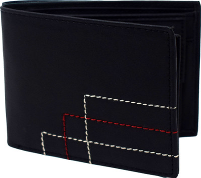 Xpra Men Black Genuine Leather Wallet(9 Card Slots)