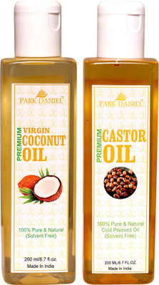 Park Daniel Virgin Coconut oil and Castor Oil - Pure and Natural Combo pack of 2 bottles of 200 ml(400 ml)(400 ml)
Park Daniel Virgin Coconut oil and Castor Oil - Pure and Natural Combo pack of 2 bottles of 200 ml(400 ml)(400 ml)