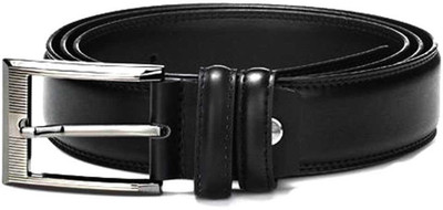 JD Men Formal Black Genuine Leather Belt, Black 19
