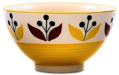 caffeine Nut Bowl Ceramic/Stoneware in Yellow Lily (1 pc) Handmade by Caffeine Ceramic Bowl(Yellow, Pack of 1)