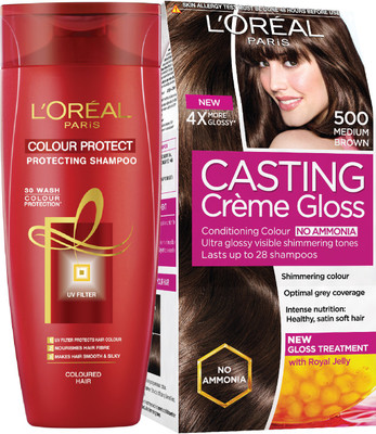 L'Oreal Paris Casting Creme Gloss 500 + Hair Expert Color Protect Shampoo 175ml FREE(Set of 2)
L'Oreal Paris Casting Creme Gloss 500 + Hair Expert Color Protect Shampoo 175ml FREE(Set of 2)