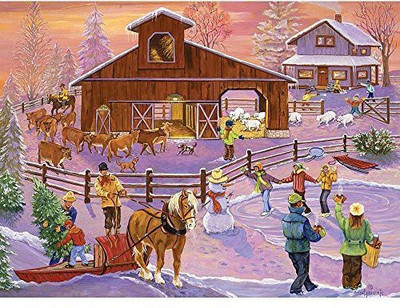 Bits and Pieces Fresh Snow On The Farm 1000 Piece Puzzle(1000 Pieces)
