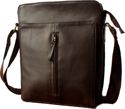 JaisBoy Men Casual Brown PU, Silicon Sling Bag
