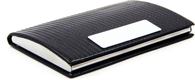 ELS Men Casual Black Artificial Leather Card Holder(8 Card Slots)