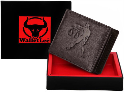 WalletLee Men Casual Black Genuine Leather Wallet(1 Card Slot), Brown
