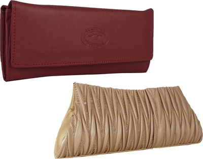 Fillincart Casual, Formal, Party Maroon, Beige Clutch, Beige;maroon