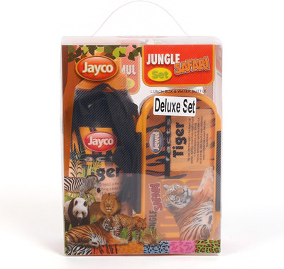 Jayco Jungle Safari Plastic Lunch box and water bottle Deluxe Set Tiger School Set
Jayco Jungle Safari Plastic Lunch box and water bottle Deluxe Set Tiger School Set
