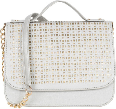 ADISA Women Casual White PU Sling Bag