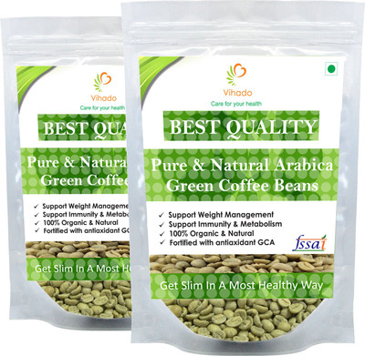 VIHADO Best Quality Green Coffee Beans for Weight Loss, Arabica Grade "A" Coffee Beans, Decaffeinated & Unroasted (Pack of 2) Instant Coffee 50 g(Pack of 2)
VIHADO Best Quality Green Coffee Beans for Weight Loss, Arabica Grade "A" Coffee Beans, Decaffeinated & Unroasted (Pack of 2) Instant Coffee 50 g(Pack of 2)