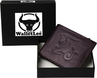 WalletLee Men Casual Brown Genuine Leather Wallet(1 Card Slot)