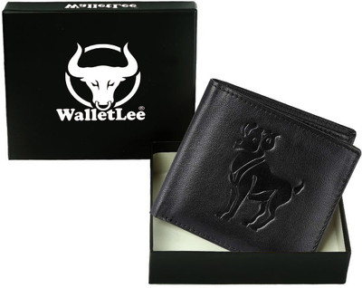 WalletLee Men Black Genuine Leather Wallet(1 Card Slot)