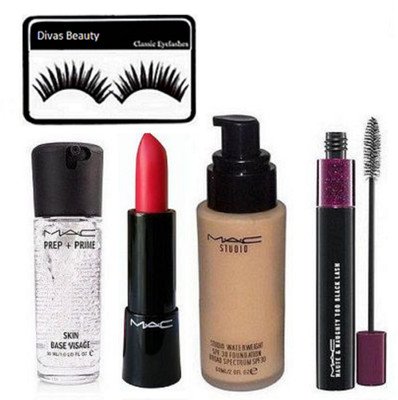 divas beauty Eyelashes&Mac Prep + Primer Skin Base Visage Face Primer,Studio Waterweight Foundation,Matte Finish Lipstick, Mascara(Set of 5)
divas beauty Eyelashes&Mac Prep + Primer Skin Base Visage Face Primer,Studio Waterweight Foundation,Matte Finish Lipstick, Mascara(Set of 5)