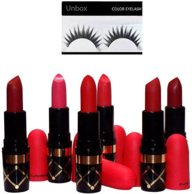 Unbox Imported Combo of Nutcracker Lipstick set 6 & Eyelashes (Set of 7)(Set of 2)